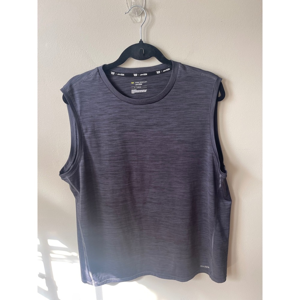 Tek Gear DryTek Mens Sleeveless Performance Shirt Gray Heather Size L Tank Top